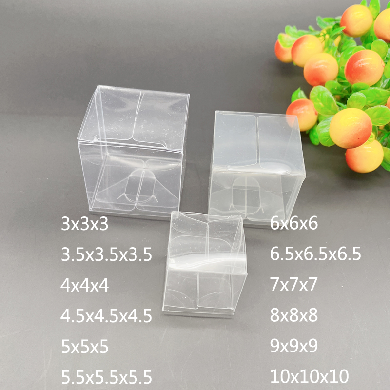 Event Party Box - Boîte-cadeau carrée en plastique transparent, emballage