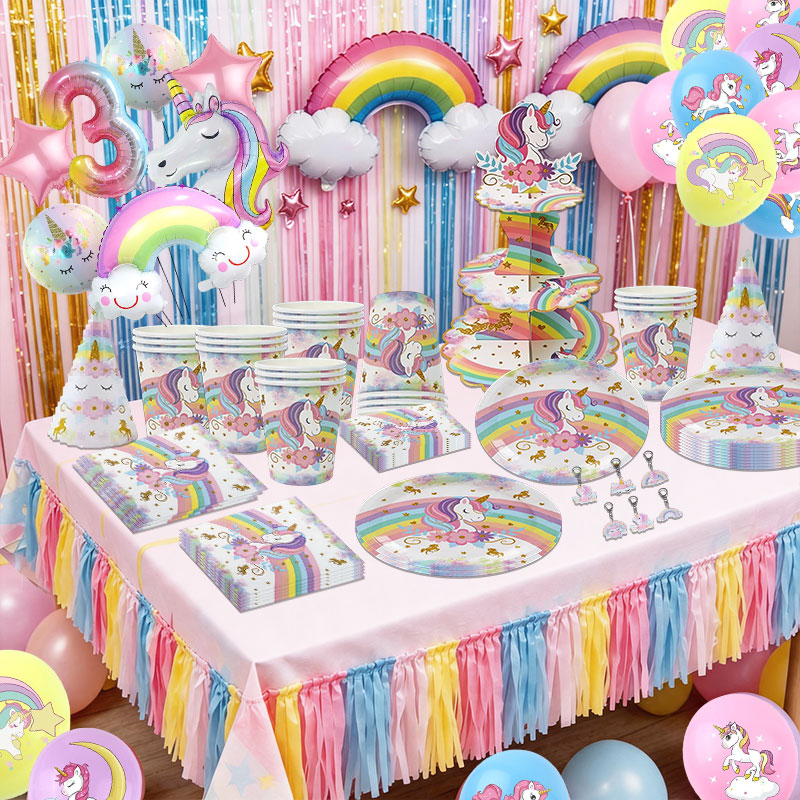 Table Cloth Disposable - Ensemble de décoration d'anniversaire sur le
