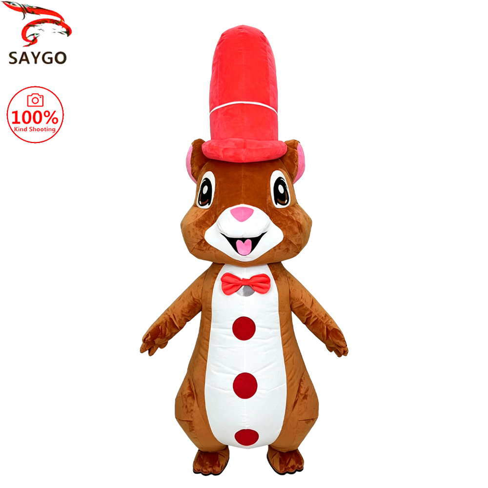 Event & Party Supply - Costume gonflable d'écureuil à chapeau rouge