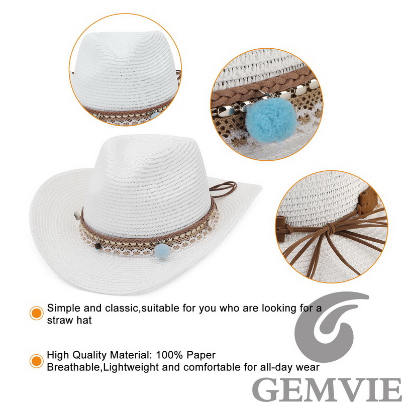 GEMVIE Chapeau de paille rétro - Paper Straw Color avis et prix