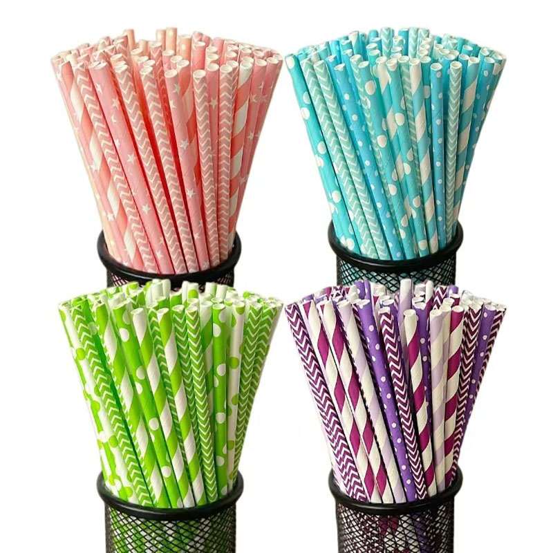 100 pailles en papier rayées b - Paper Straw Color avis et prix