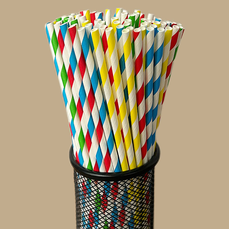100 pailles en papier rayées b - Paper Straw Color avis et prix