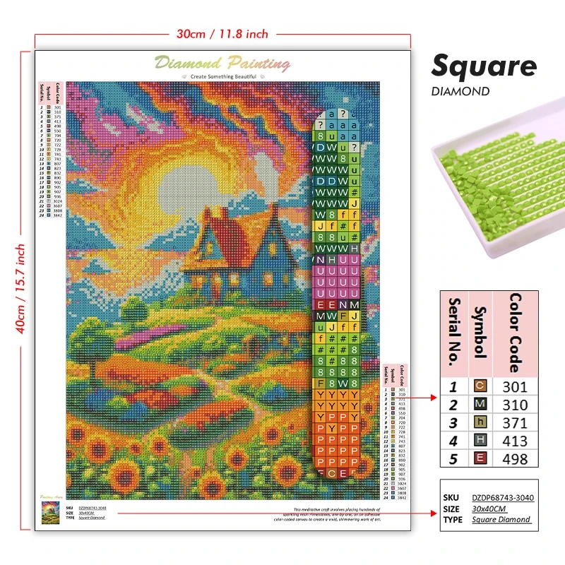 Peinture Diamant Champ de Fleu - Paper Straw Color avis et prix