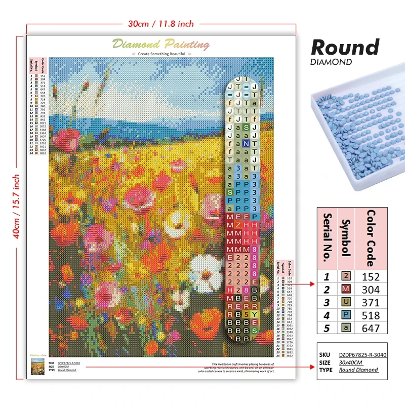 Peinture Diamant Champ de Fleu - Paper Straw Color avis et prix